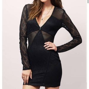 Tobi Diamond Dime Black Mesh Bodycon Dress